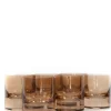 Estelle Colored Glass Bar|Glassware|Rocks Glass, Set of 6 in Amber Smoke