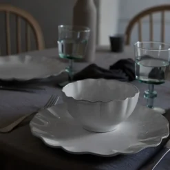 Costa Nova Dinnerware|Rosa Collection Cereal Bowls in White, Set of 6