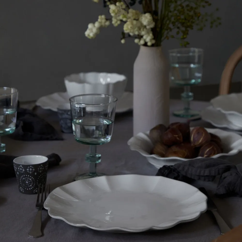 Costa Nova Dinnerware|Rosa Collection Dinner Plates in White, Set of 6