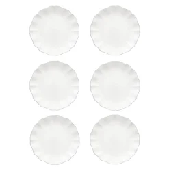 Costa Nova Dinnerware|Rosa Collection Dinner Plates in White, Set of 6