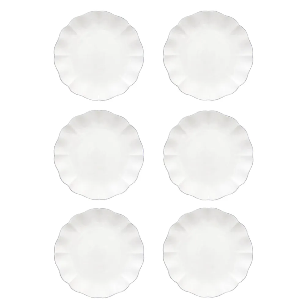 Costa Nova Dinnerware|Rosa Collection Dinner Plates in White, Set of 6