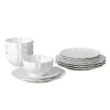 Costa Nova Dinnerware|Rosa Collection 12-pc Place Setting with Cereal Bowl in White
