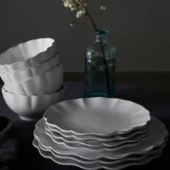 Costa Nova Dinnerware|Rosa Collection Salad Plates in White, Set of 6