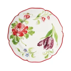 Este Ceramiche Dinnerware|Rose and Tulip Dessert Plates in Multi, Set of 6