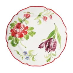 Este Ceramiche Dinnerware|Rose and Tulip Dinner Plates in Multi, Set of 6