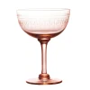 The Vintage List Glassware|Rose Champagne Saucers With Ovals Design, Set of 4