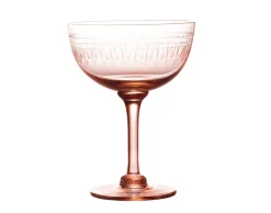 The Vintage List Glassware|Rose Champagne Saucers With Ovals Design, Set of 4