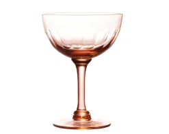 The Vintage List Glassware|Rose Champagne Saucers With Lens Design, Set of 4