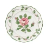 Este Ceramiche Dinnerware|Rose Dessert Plates in Green/Pink, Set of 6
