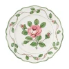 Este Ceramiche Dinnerware|Rose Dinner Plates in Green/Pink, Set of 6