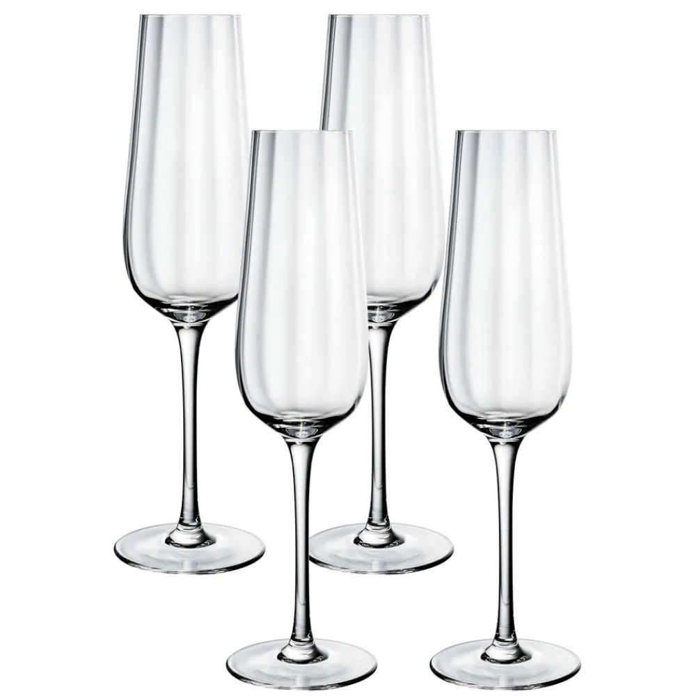 Villeroy & Boch Glassware|Rose Garden Flute Set in Clear, Set of 4