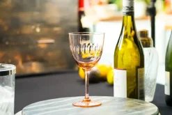 The Vintage List Glassware|Rose Wine Glasses With Lens Design, Set of 4