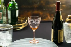 The Vintage List Glassware|Rose Wine Glasses With Ovals Design, Set of 4