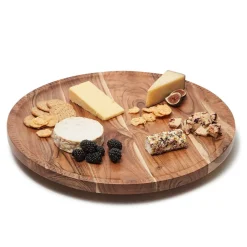 Two's Company Dinnerware|Rotating Lazy Susan Charcuterie with Hand-Etched Border