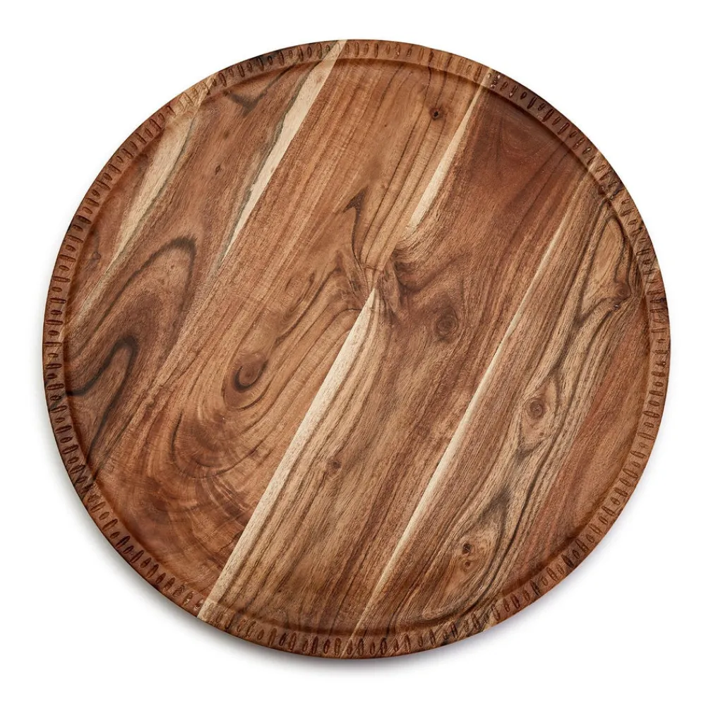 Two's Company Dinnerware|Rotating Lazy Susan Charcuterie with Hand-Etched Border