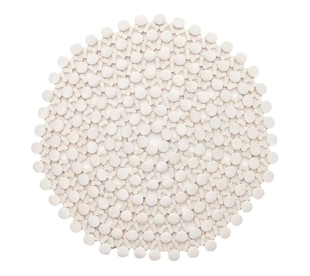 Kim Seybert Place Settings & Linens|Round Bamboo Placemat in White, Set of 4