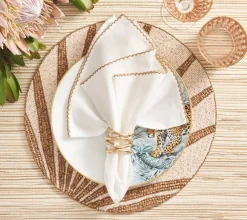 Kim Seybert Place Settings & Linens|Royal Palm Placemat in Natural & Brown, Set of 4