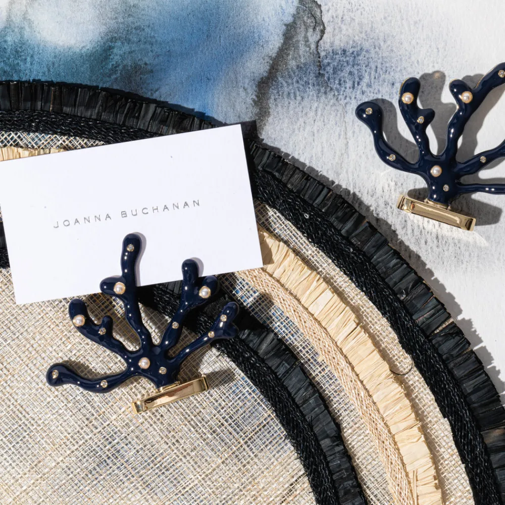 Joanna Buchanan Place Settings & Linens|Ruffle Edge Straw Placemat in Black, Set of Four