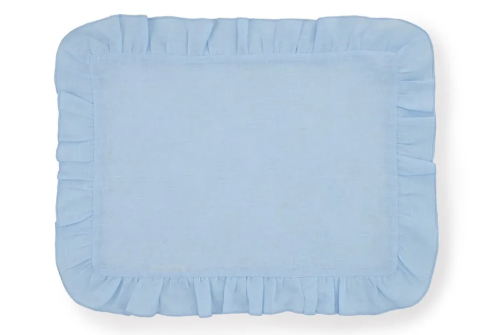 TriChi Design Place Settings & Linens|Ruffles Mavi Napkin and Placemat, Set of 2