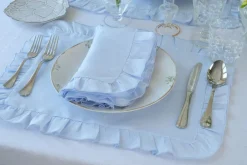 TriChi Design Place Settings & Linens|Ruffles Mavi Placemat, Set of 4