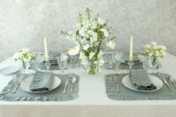 TriChi Design Place Settings & Linens|Ruffles Sea Sonen Placemat, Set of 4