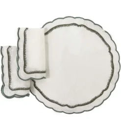 Maison Margaux Place Settings & Linens|Safiya Green Placemat & Napkin, Set of 2