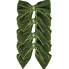 Flying Sheep Country Place Settings & Linens|Sage Green Bow Velvet Napkin Ties, Set of 4