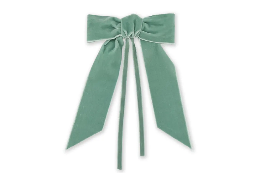 TriChi Design Décor|Place Settings & Linens|Sage Green Velvet Napkin Bows, Set of 4