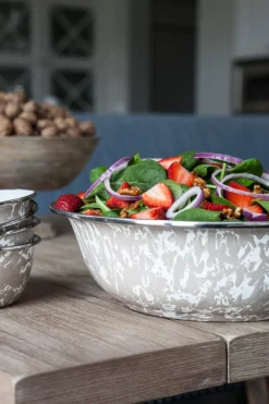 Golden Rabbit Dinnerware|Salad Bowls in Taupe Swirl, Set of 4