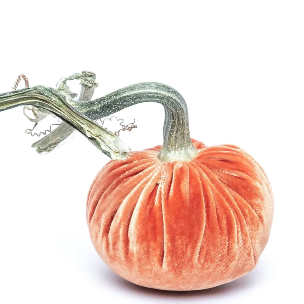 Hot Skwash Living|Décor|Salmon Silk Velvet Pumpkin