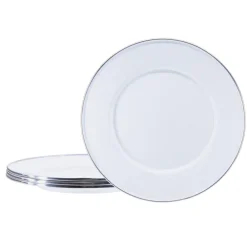 Golden Rabbit Dinnerware|Sandwich Plates in in Solid White, Set of 4