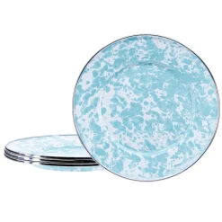 Golden Rabbit Dinnerware|Sandwich Plates in Sea Glass, Set of 4