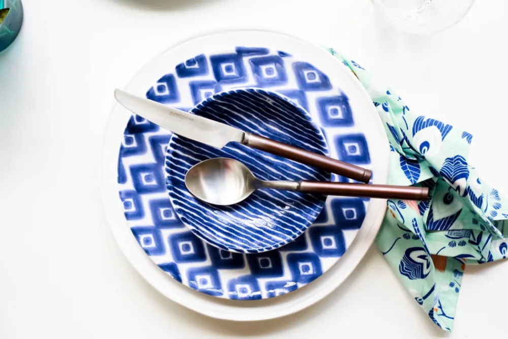 VIETRI Dinnerware|Santorini Diamond Dinner Plate