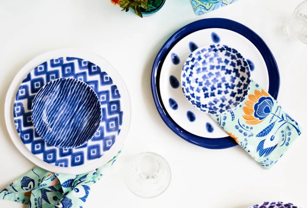 VIETRI Dinnerware|Santorini Dot Salad Plate