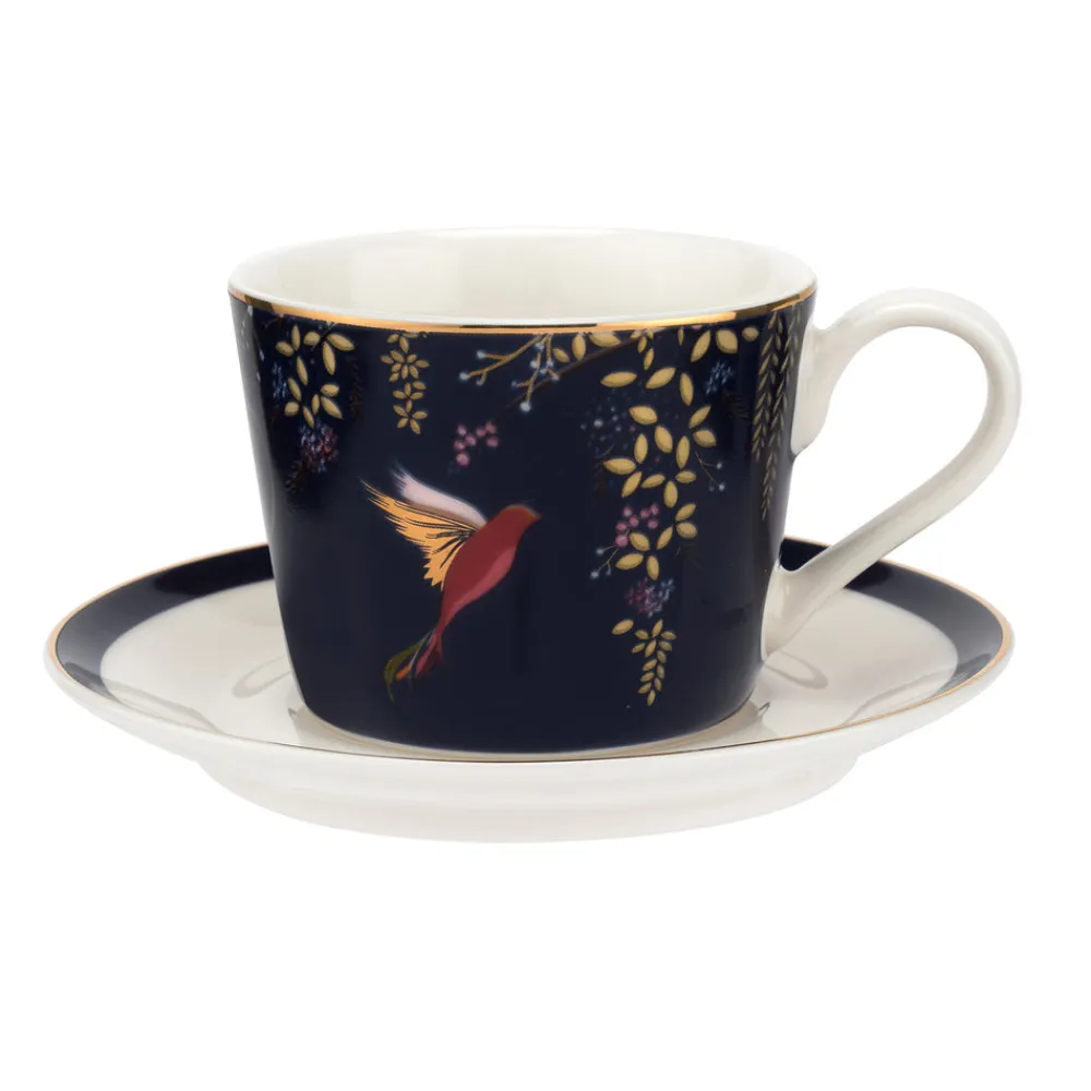 Portmeirion Dinnerware|Sara Miller Chelsea Collection Teacup & Saucer in Blue