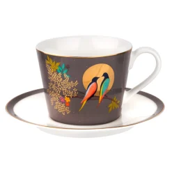 Portmeirion Dinnerware|Sara Miller Chelsea Collection Teacup & Saucer in Grey