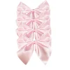 Flying Sheep Country Place Settings & Linens|Satin Bow Napkin Ties in Pink, Set of 4