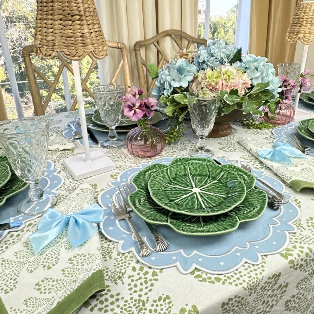 Flying Sheep Country Place Settings & Linens|Satin Bow Napkin Ties in Blue, Set of 4