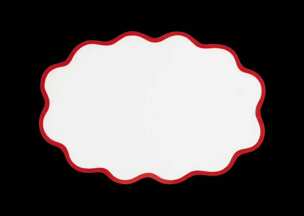 Matouk Place Settings & Linens|Scallop Edge Oval Placemat, Set of 4