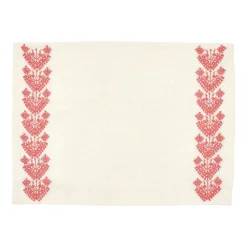 Cabana Place Settings & Linens|Schemata Embroidered Linen Placemat in Pink