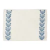 Cabana Place Settings & Linens|Schemata Embroidered Linen Placemat in Blue