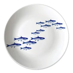 Caskata Dinnerware|School of Fish Coupe Dinner Plate Blue