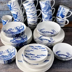 Caskata Dinnerware|School of Fish Coupe Dinner Plate Blue