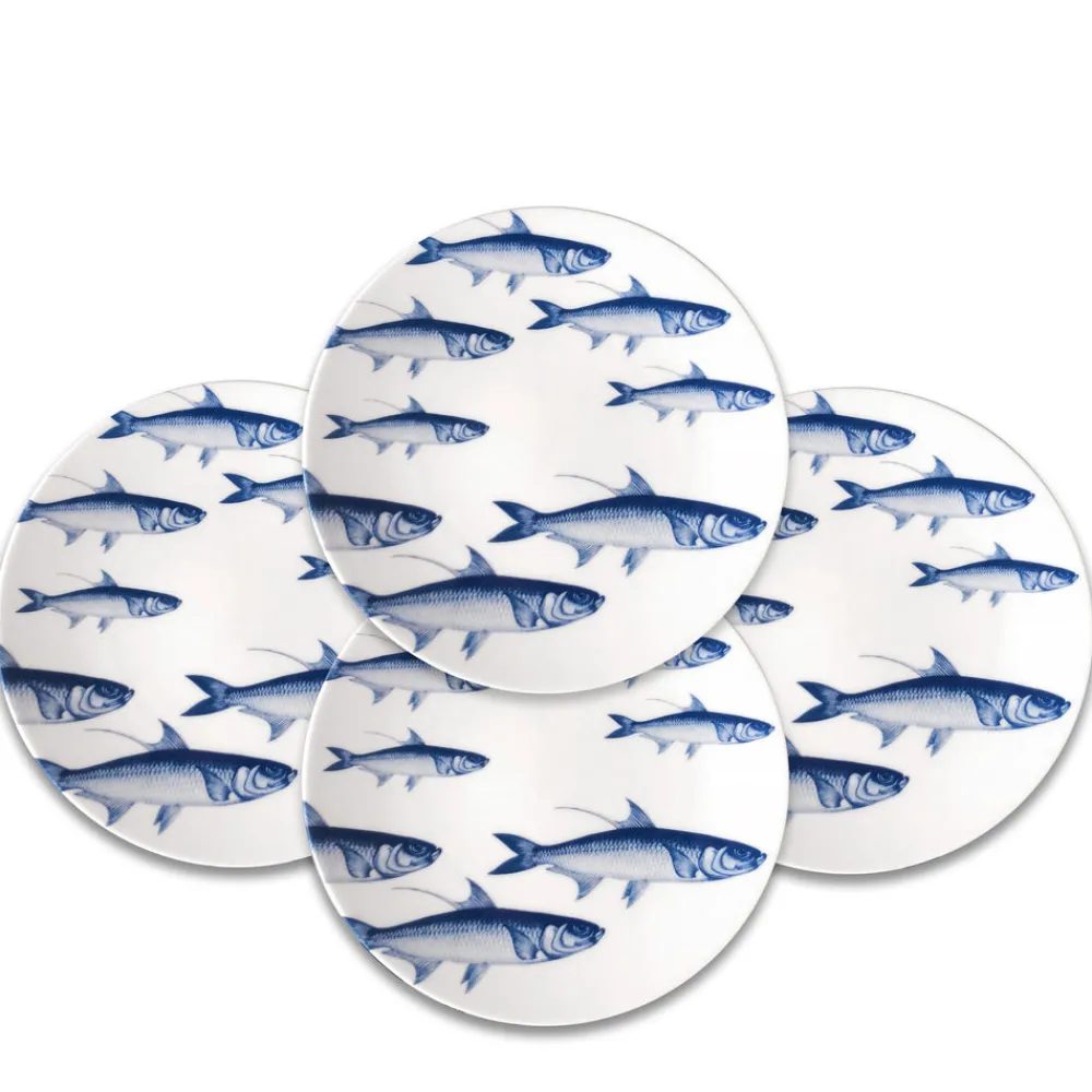 Caskata Dinnerware|School of Fish Coupe Salad Plate