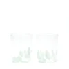 Paul Arnhold Glass Glassware|Seafoam Green Transparent Spotted Tumblers, Set of Two