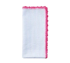 Kim Seybert Place Settings & Linens|Seersucker Napkin in Periwinkle & Pink, Set of 4