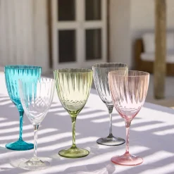 Costa Nova Glassware|Sensa Collection Water Glasses in Smoked Grey, Set of 6