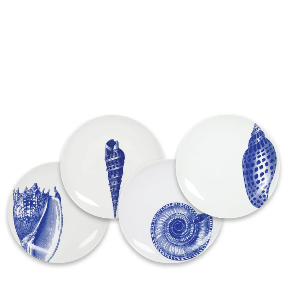 Caskata Dinnerware|Shells Canapé Plates Boxed, Set of 4