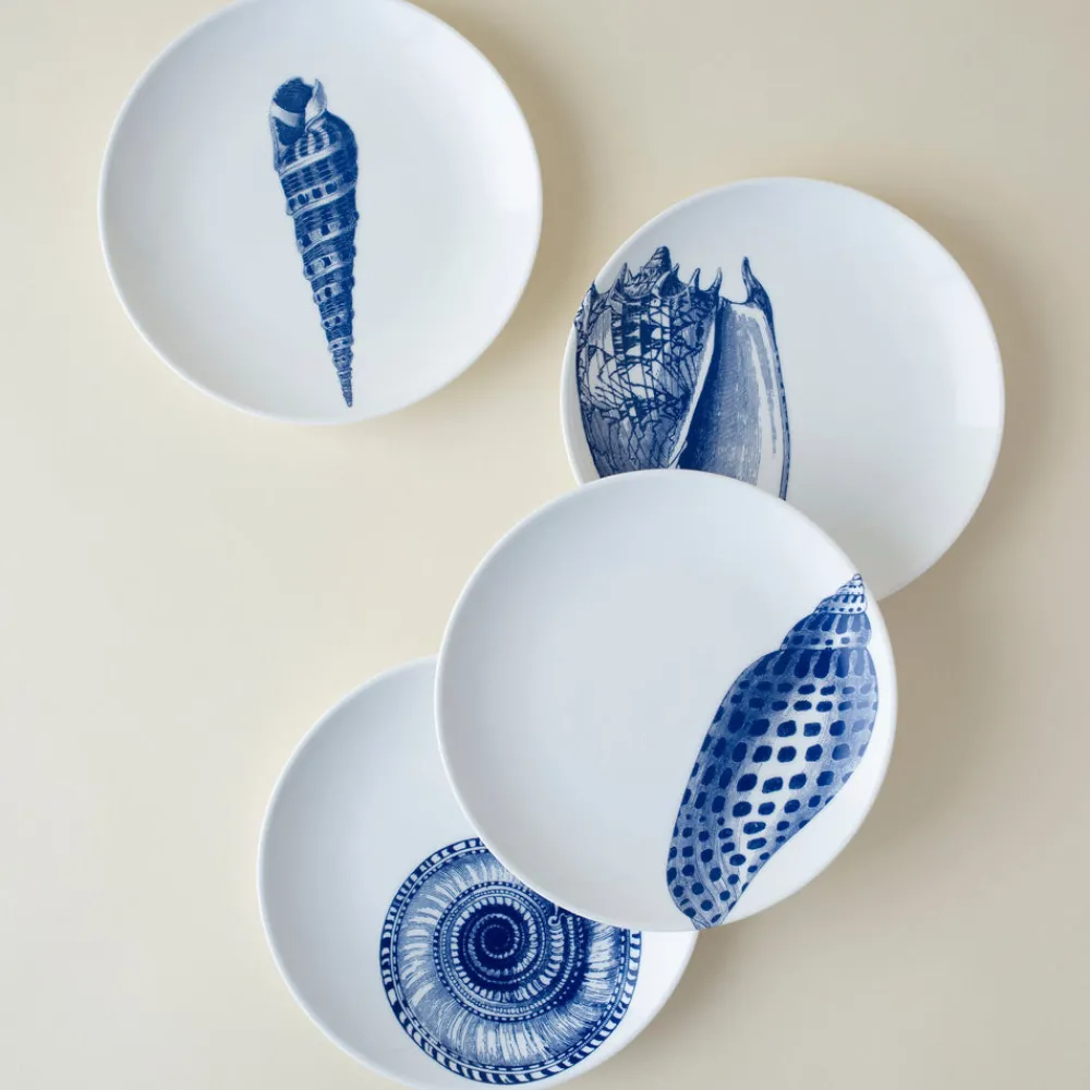 Caskata Dinnerware|Shells Canapé Plates Boxed, Set of 4