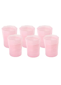 Craft Advisory Glassware|Short Hand Blown Tumbler in Pink, Set of 6